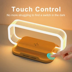 Multifunctional Touch-Controlled LED Desk Lamp with Wireless Charging and Phone Stand – Adjustable Brightness for Bedrooms, Offices, and Studies