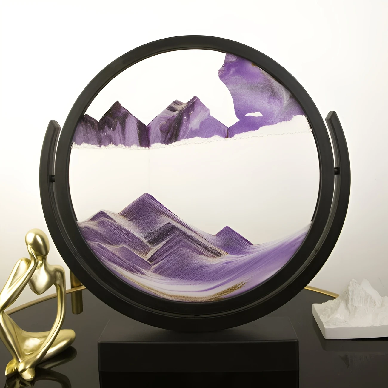 Dynamic 3D Sand Art Centerpiece – Glass & Plastic, Ideal for Home & Office Decor, Perfect for Father’s Day, Mother’s Day, Weddings, and Holidays