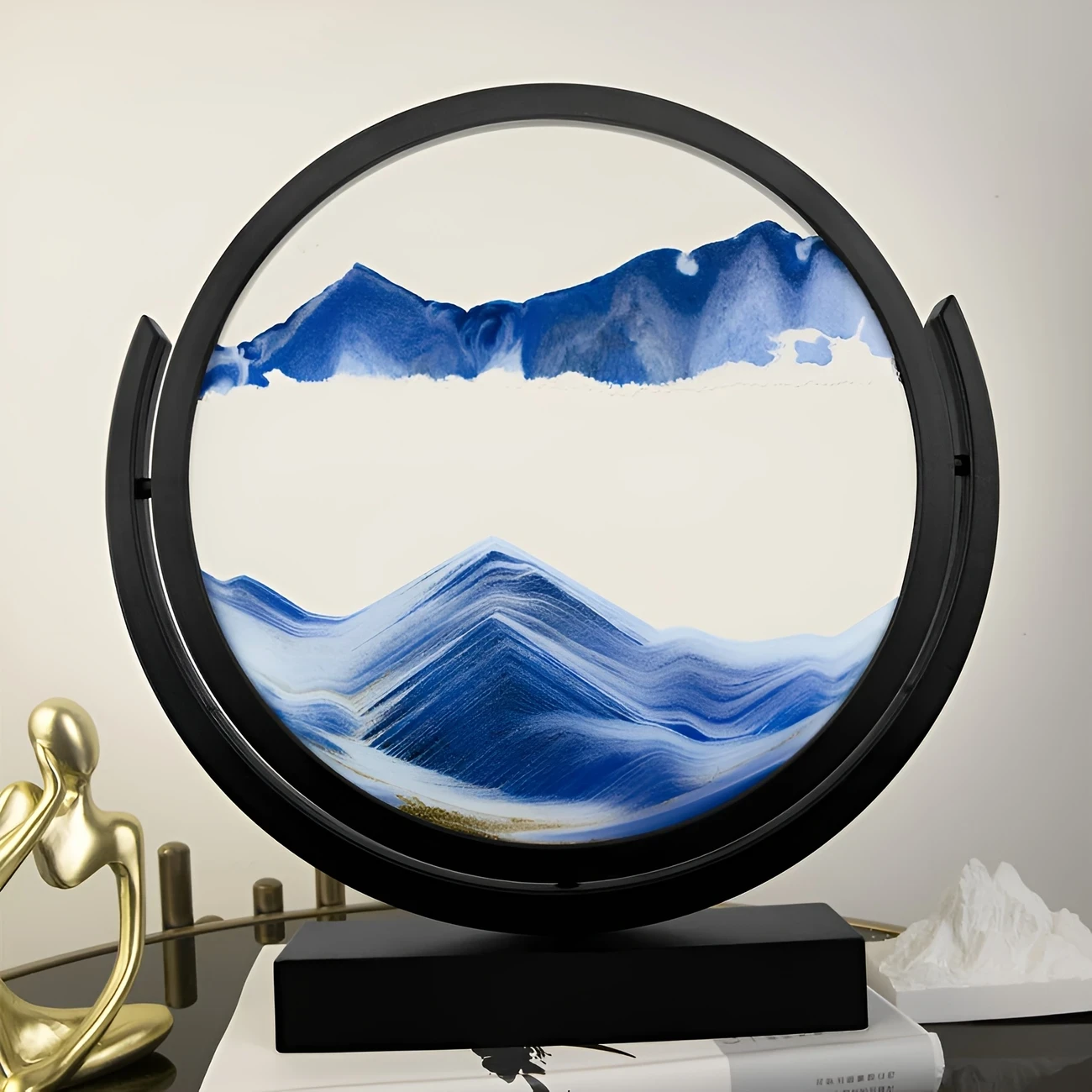 Dynamic 3D Sand Art Centerpiece – Glass & Plastic, Ideal for Home & Office Decor, Perfect for Father’s Day, Mother’s Day, Weddings, and Holidays