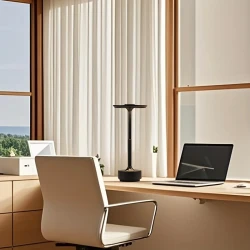1pc Office Decorative Table Lamp – Touch Control, Brushed Metal Finish, USB Charging, Power Cord Included, Ideal for Office and Bedroom, Perfect Gift Choice
