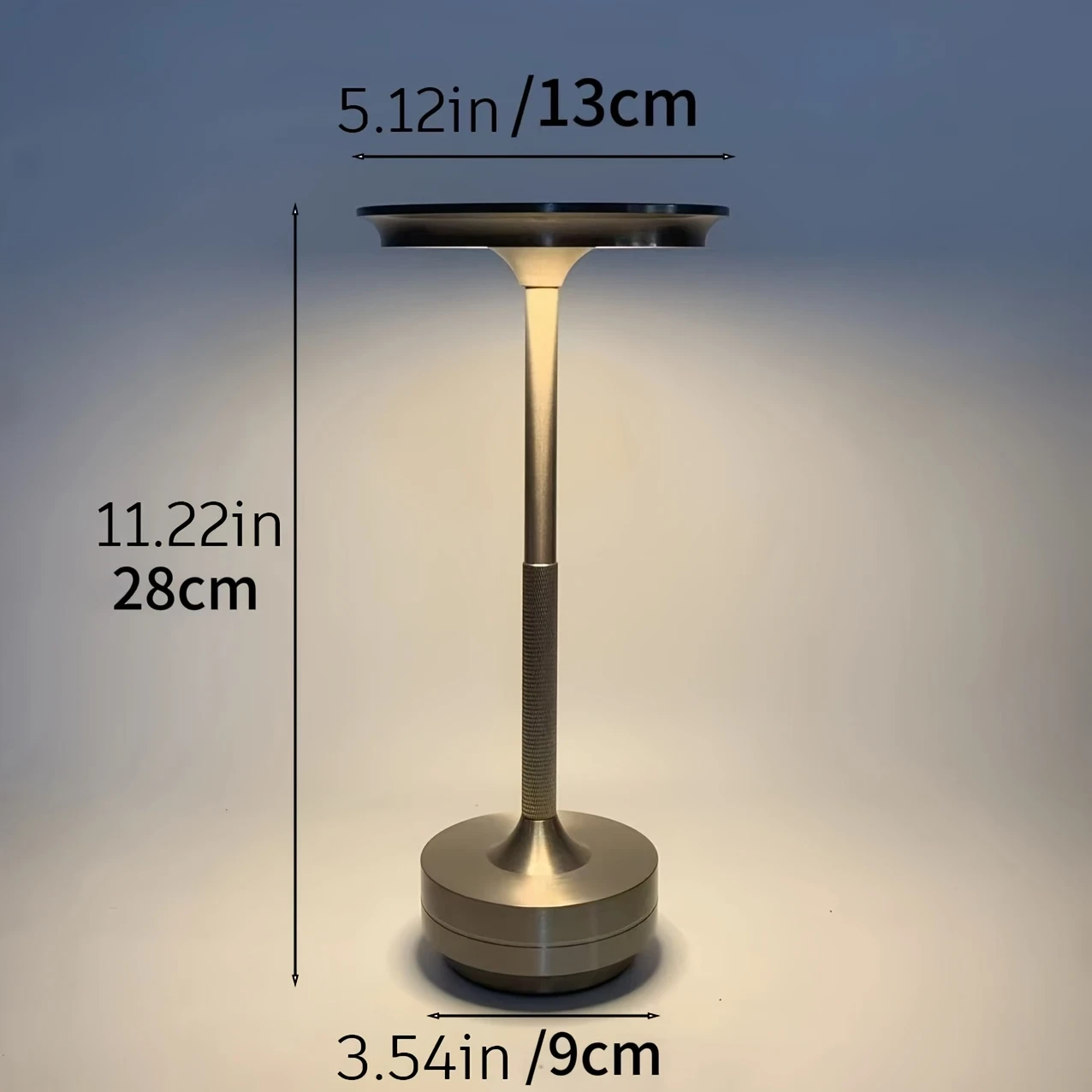 1pc Office Decorative Table Lamp – Touch Control, Brushed Metal Finish, USB Charging, Power Cord Included, Ideal for Office and Bedroom, Perfect Gift Choice