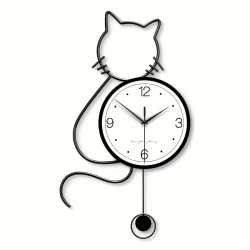 Creative Cat Wall Clock – Nordic Minimalist Silent Design, Perfect for Home and Office Decoration, Ideal Holiday Gift Choice