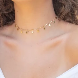 Elegant Style Star Pendant Curved Handmade Necklace – Alloy Clavicle Chain, Perfect for Daily Wear, Parties, and Gifts for Women