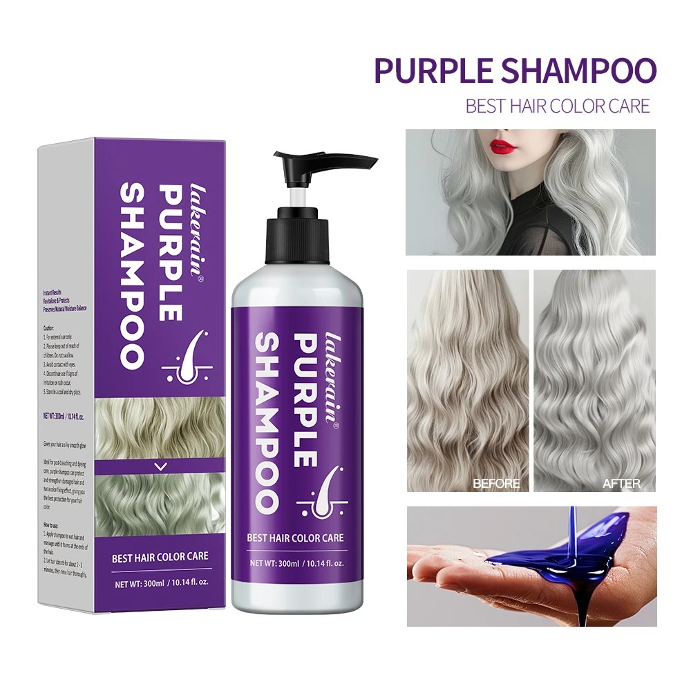 300ml Purple Shampoo for Blonde Hair – Yellow Tone Remover and Color Lock for Silver, Gray, and Bleached Hair