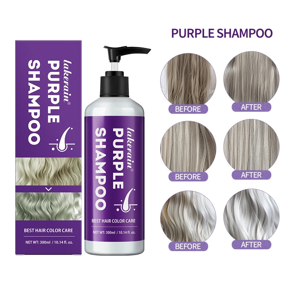 300ml Purple Shampoo for Blonde Hair – Yellow Tone Remover and Color Lock for Silver, Gray, and Bleached Hair