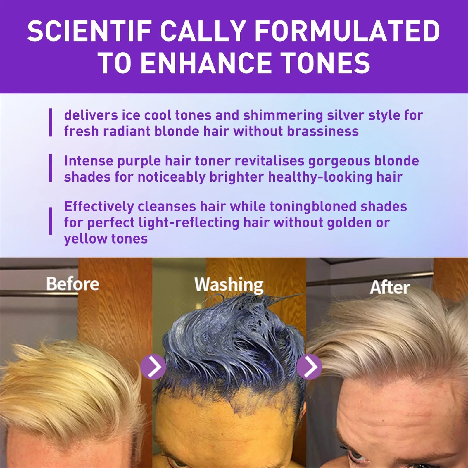 Color Fixing Shampoo for Fading Yellow – After Bleaching Care and Grey Hair Color Lock