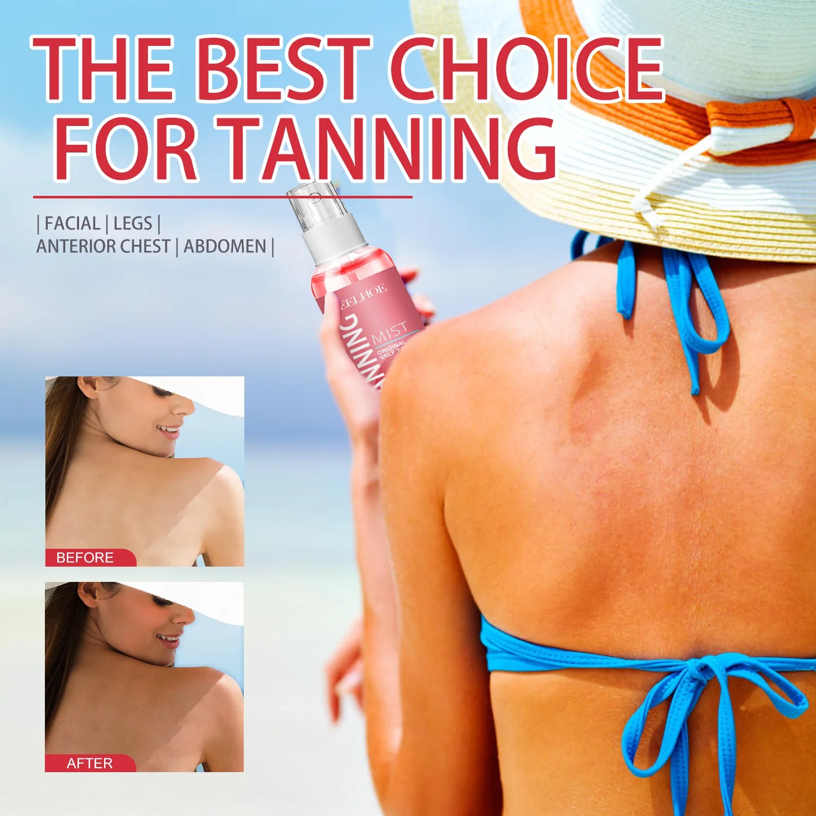 Strawberries Body Quick Tanning Spray – Sunless Summer Tan Bronzer Lotion, 100ml