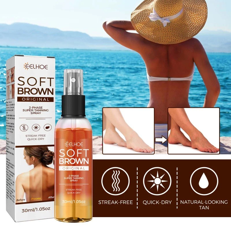 Self Spray Tan Natural Tanning Oil Mousse – Gradual Face and Body Moisturizer, Quick Dry, 30ml