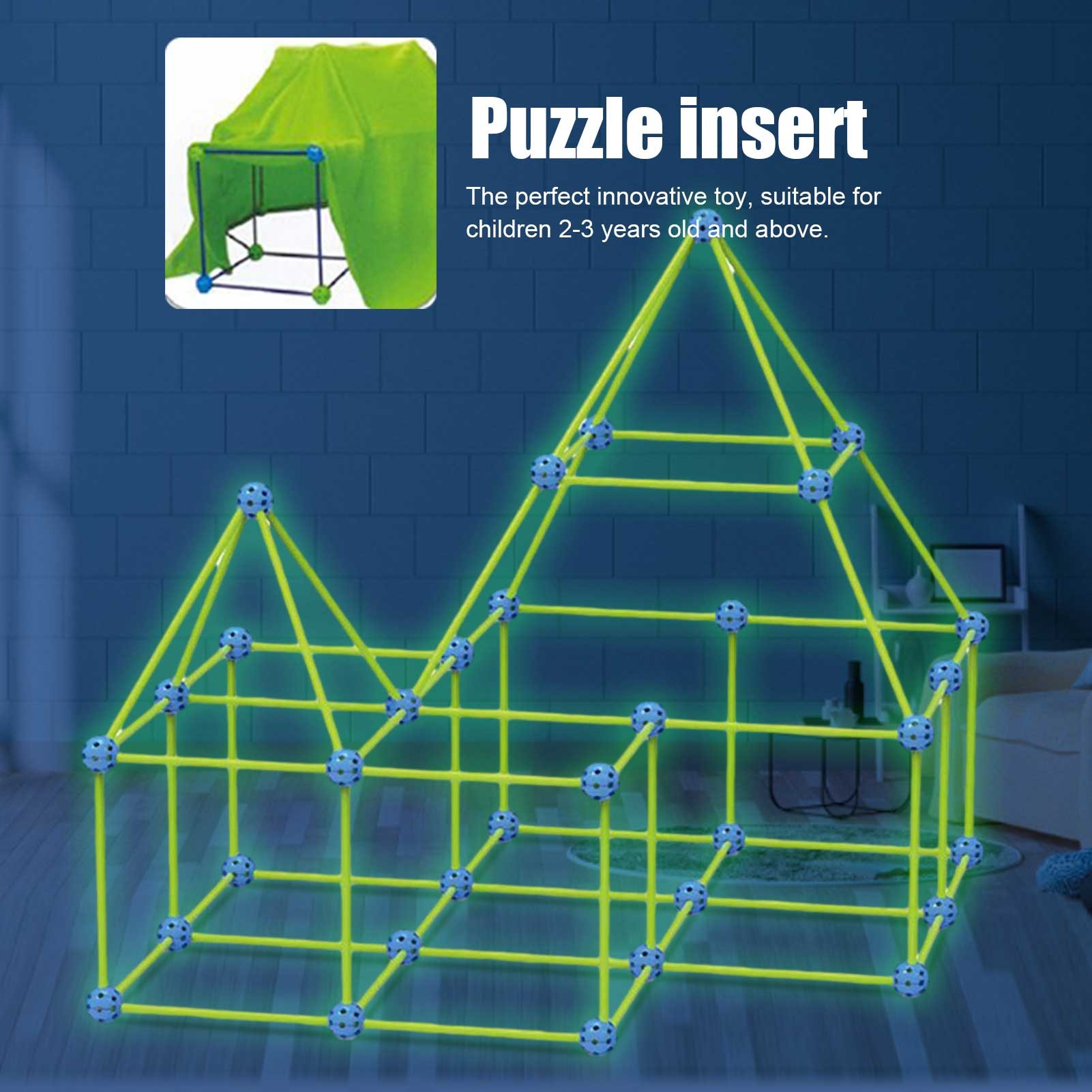 [Large DIY Mosaic Tent Toy] Fort Construction Toys