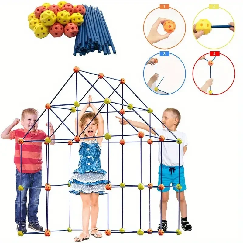 [Large DIY Mosaic Tent Toy] Fort Construction Toys