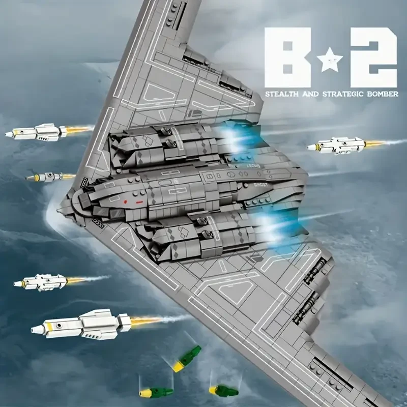 Tech B-2 Ghost Stealth Machine Construction Set, Aircraft Model Assembly Toys