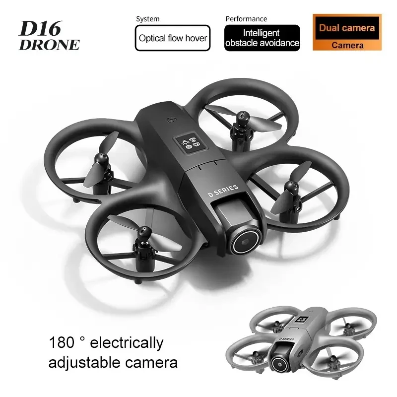 D16 Drone with Dual HD Camera, Propeller Safety Design, 360° Full Protection