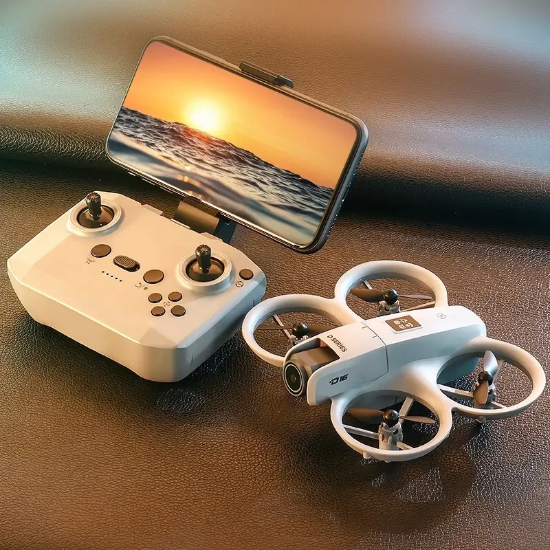 D16 Drone with Dual HD Camera, Propeller Safety Design, 360° Full Protection