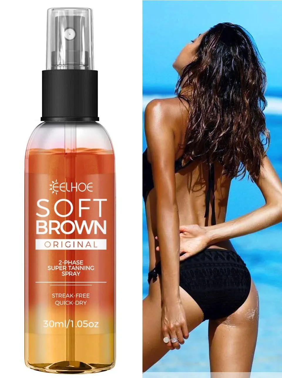 Wheat-Colored Tanning Spray – Sunbathing Aid for Gentle, Natural Tan Indoors & Outdoors