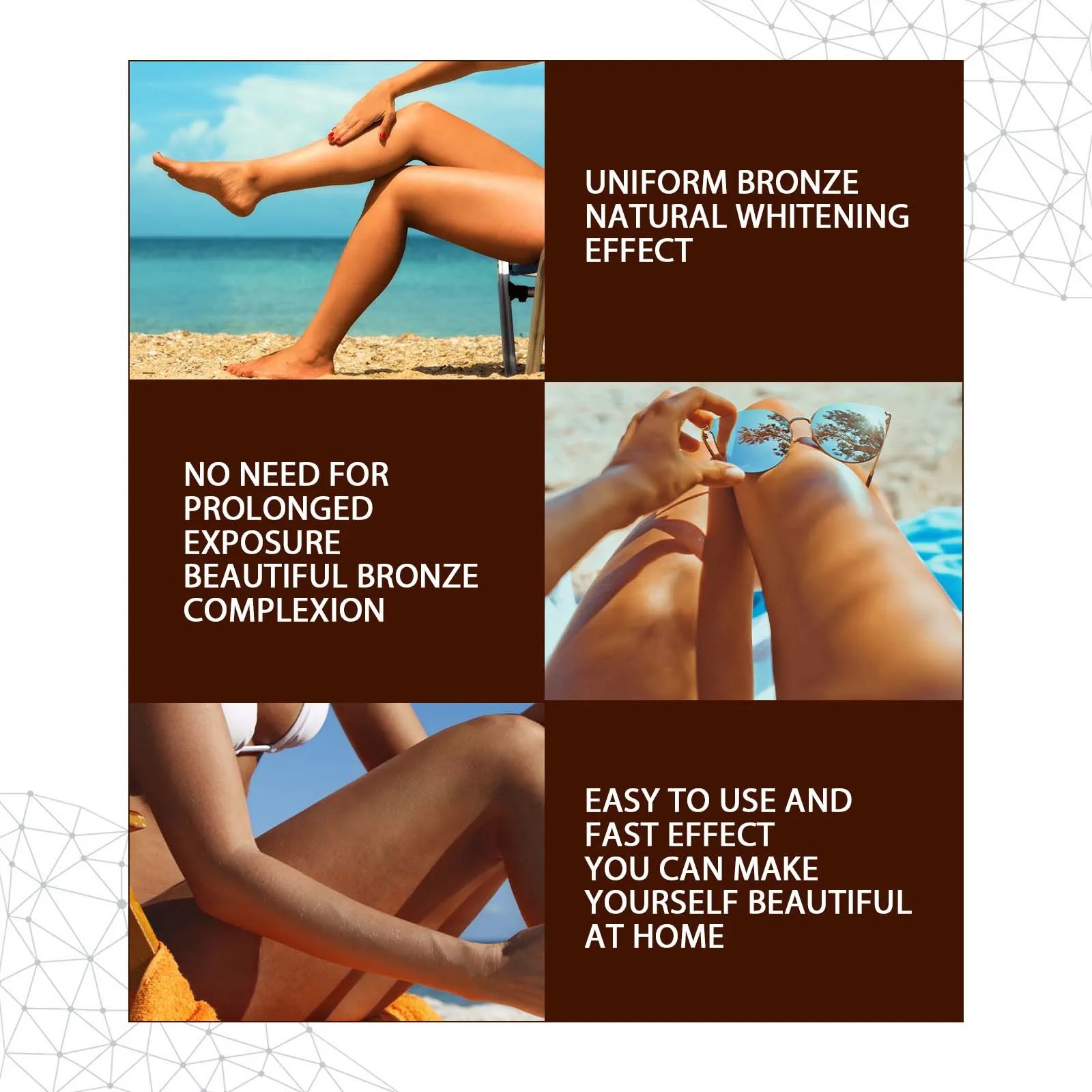 Wheat-Colored Tanning Spray – Sunbathing Aid for Gentle, Natural Tan Indoors & Outdoors