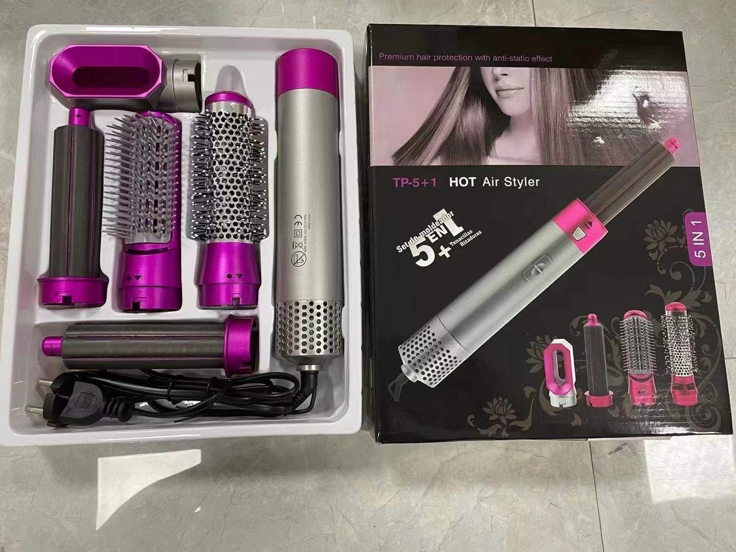 Silkspin 5-in-1 Styling Master: Low Noise Hot Air Brush for Perfect Curls, Waves & Straight Style