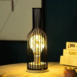 1pc 20L Bottle/Glass Creative Night Lamp Powered by Three AA Batteries – Decorative Lights for Bedroom and Living Room