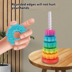 Rainbow Rotating Tower Toy Baby Early Education Intellectual Development Intelligence Ferrule