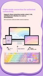 Colored Sugar Cat Mechanical Keyboard The Third Mock Examination Bluetooth