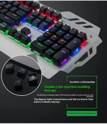 Green Axis Metal Panel With Wrist Splint Wired Professional Gaming Keyboard