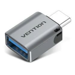 USB 3.0C Male To A Female OTG Adapter Aluminum Alloy Grey With Lanyard