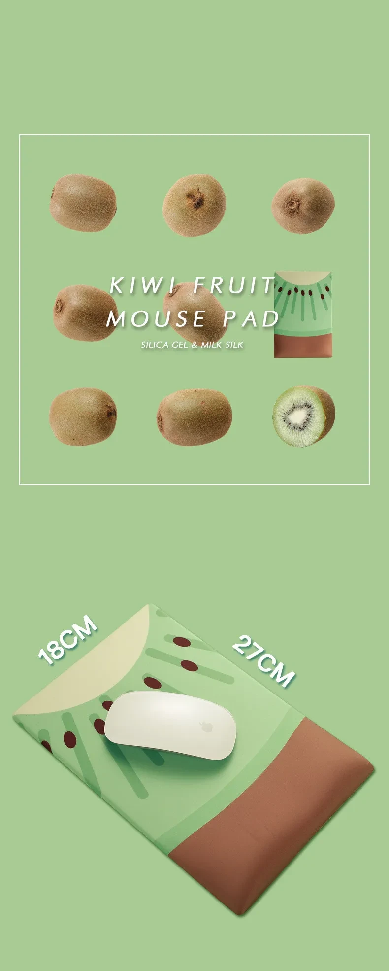 Kiwi Mouse Pad Soft Wrist Hand Support Cute Creative Girl Office Thickened Wrist Pad Han Mengwu