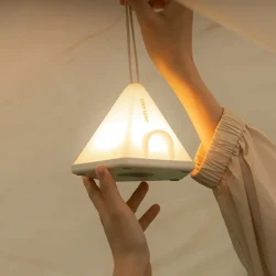 1pc Tent-Shaped LED Pendant Light – USB Rechargeable 1200mAh Lithium Battery, Multi-Mode Mood Lighting for Bedroom, Home, Office Decor, Desk & Scene Decoration
