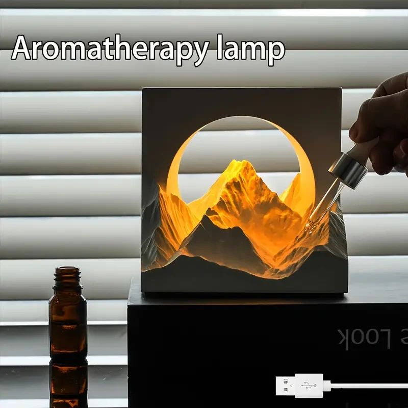 Rizhao Jinshan Aromatherapy Night Light – Adjustable Brightness, DIY Gypsum Desk Lamp with Acrylic Shade, LED Warm Light for Bedroom