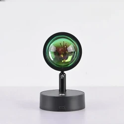 LED Sunset Lamp Projector – USB & Battery Powered, Romantic Rainbow Lighting for Bedroom, Living Room Decor and Photography, Rechargeable 2000mAh Polymer Battery