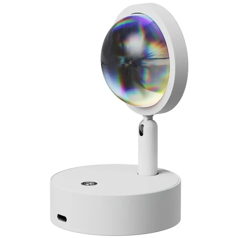 LED Sunset Lamp Projector – USB & Battery Powered, Romantic Rainbow Lighting for Bedroom, Living Room Decor and Photography, Rechargeable 2000mAh Polymer Battery