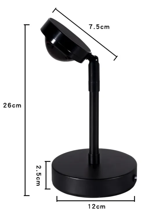 LED Sunset Lamp Projector – USB & Battery Powered, Romantic Rainbow Lighting for Bedroom, Living Room Decor and Photography, Rechargeable 2000mAh Polymer Battery