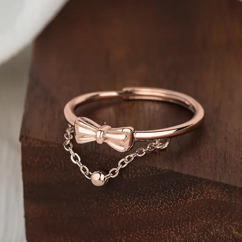 1pc S925 Silvery Bow Tie Bracelet – Elegant & Versatile Adjustable Open Ring for Women, Perfect for Travel, Daily Wear, Valentine’s Day & Mother’s Day Gifts