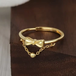 1pc S925 Silvery Bow Tie Bracelet – Elegant & Versatile Adjustable Open Ring for Women, Perfect for Travel, Daily Wear, Valentine’s Day & Mother’s Day Gifts
