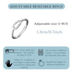 1pc S925 Silvery Ring – Minimalist and Fashionable Thin Loop Open Ring for Women, Adjustable Size, Suitable for Daily Wear