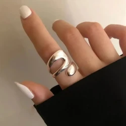 1pc S925 Silvery Ring – Minimalist and Fashionable Thin Loop Open Ring for Women, Adjustable Size, Suitable for Daily Wear