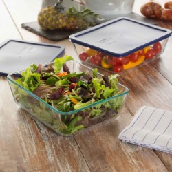 Simply Store™ 6 Cup Rectangle Container with Blue Lid  - Pyrex