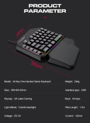 Lei Lang TF900 Single Hand Mouse Keyboard Suit