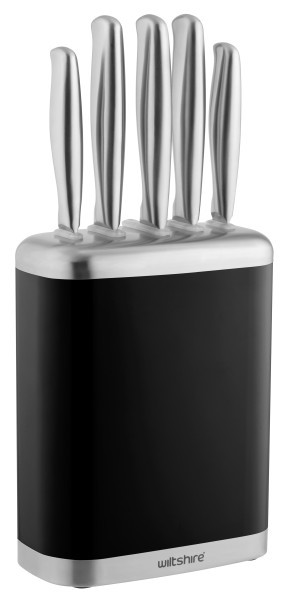 Knife Block 6-Piece Set - Black - Wiltshire