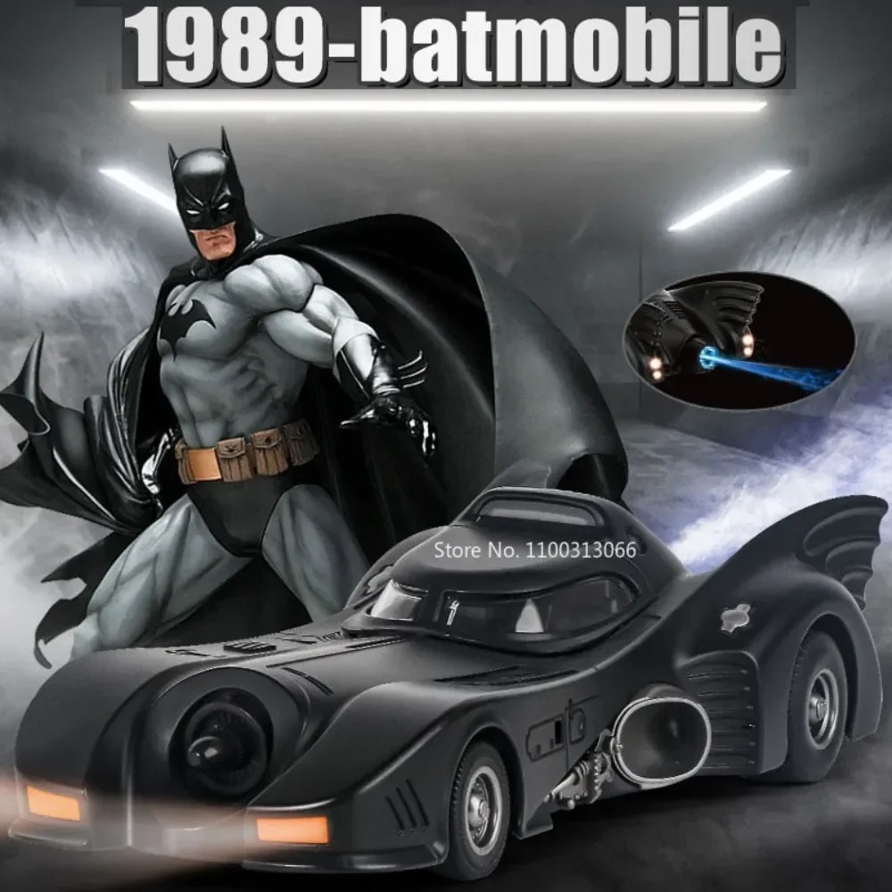 1/24 1989 Batmobile Alloy Car Model – Metal Diecast Simulation Vehicle with Light and Sound