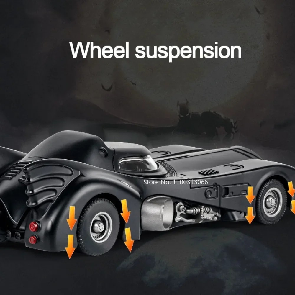 1/24 1989 Batmobile Alloy Car Model – Metal Diecast Simulation Vehicle with Light and Sound