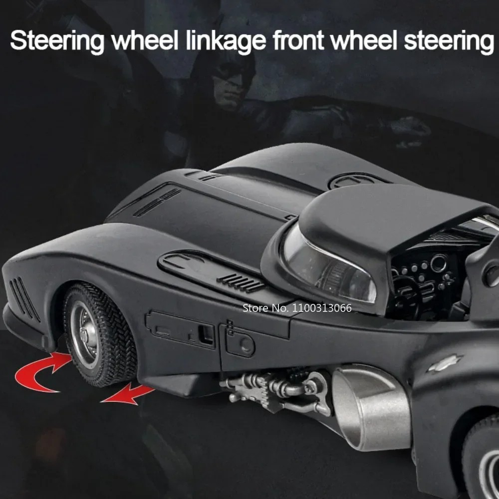 1/24 1989 Batmobile Alloy Car Model – Metal Diecast Simulation Vehicle with Light and Sound