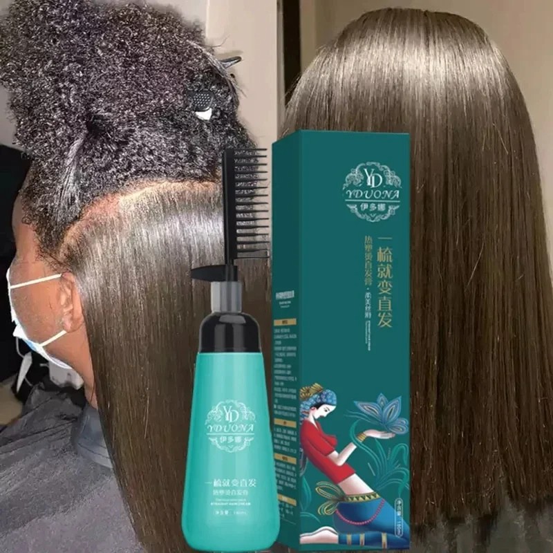 Hair Straightening Cream and Comb Set – Repair Hair Frizz, Beautiful Protein Smooth Care