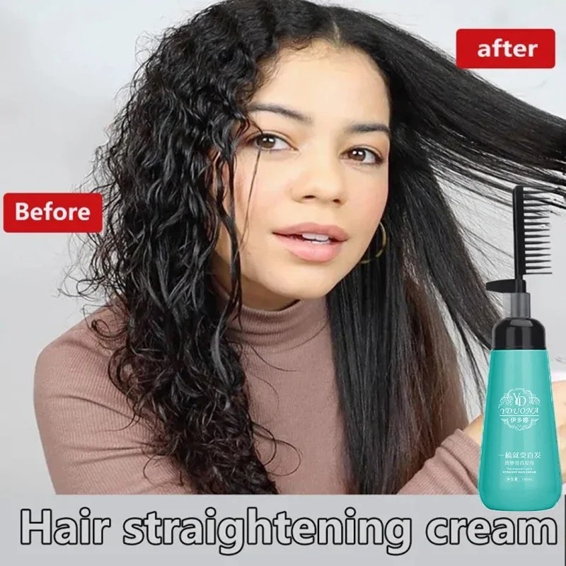 Hair Straightening Cream and Comb Set – Repair Hair Frizz, Beautiful Protein Smooth Care