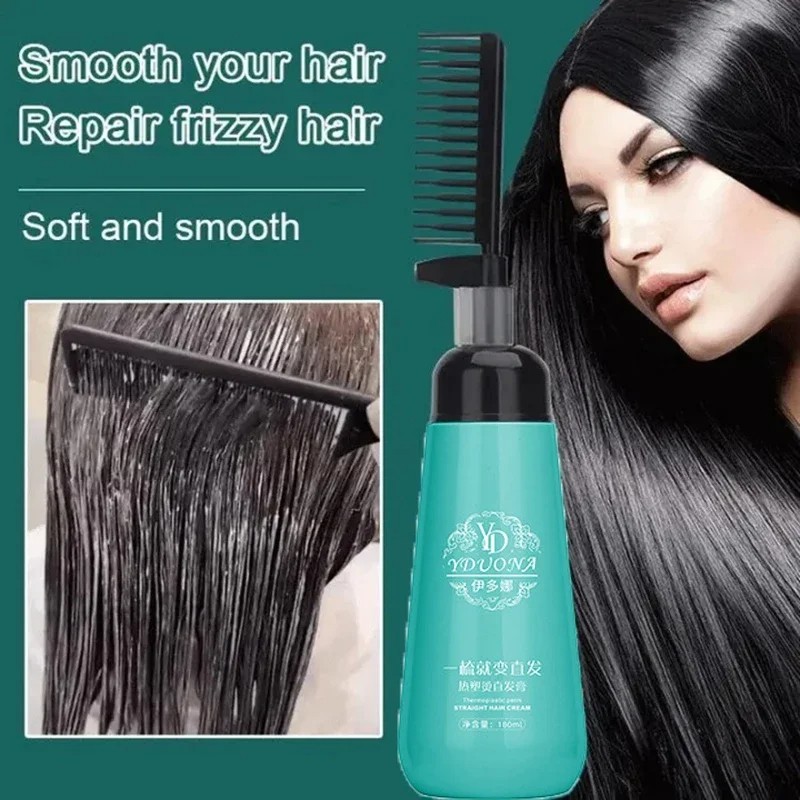 Hair Straightening Cream and Comb Set – Repair Hair Frizz, Beautiful Protein Smooth Care