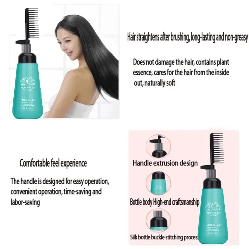 Hair Straightening Cream and Comb Set – Repair Hair Frizz, Beautiful Protein Smooth Care