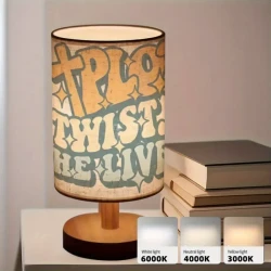 Modern USB-Powered Inspirational Table Lamp – “PLAN TURN HEAL” Design with Tri-Color Lighting for Bedroom & Living Room