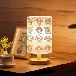 Adorable Melody Table Lamp with Cute Character Prints – USB Powered, Adjustable Tri-Color Lighting, 274.32 cm Tall, Perfect for Bedroom & Living Room