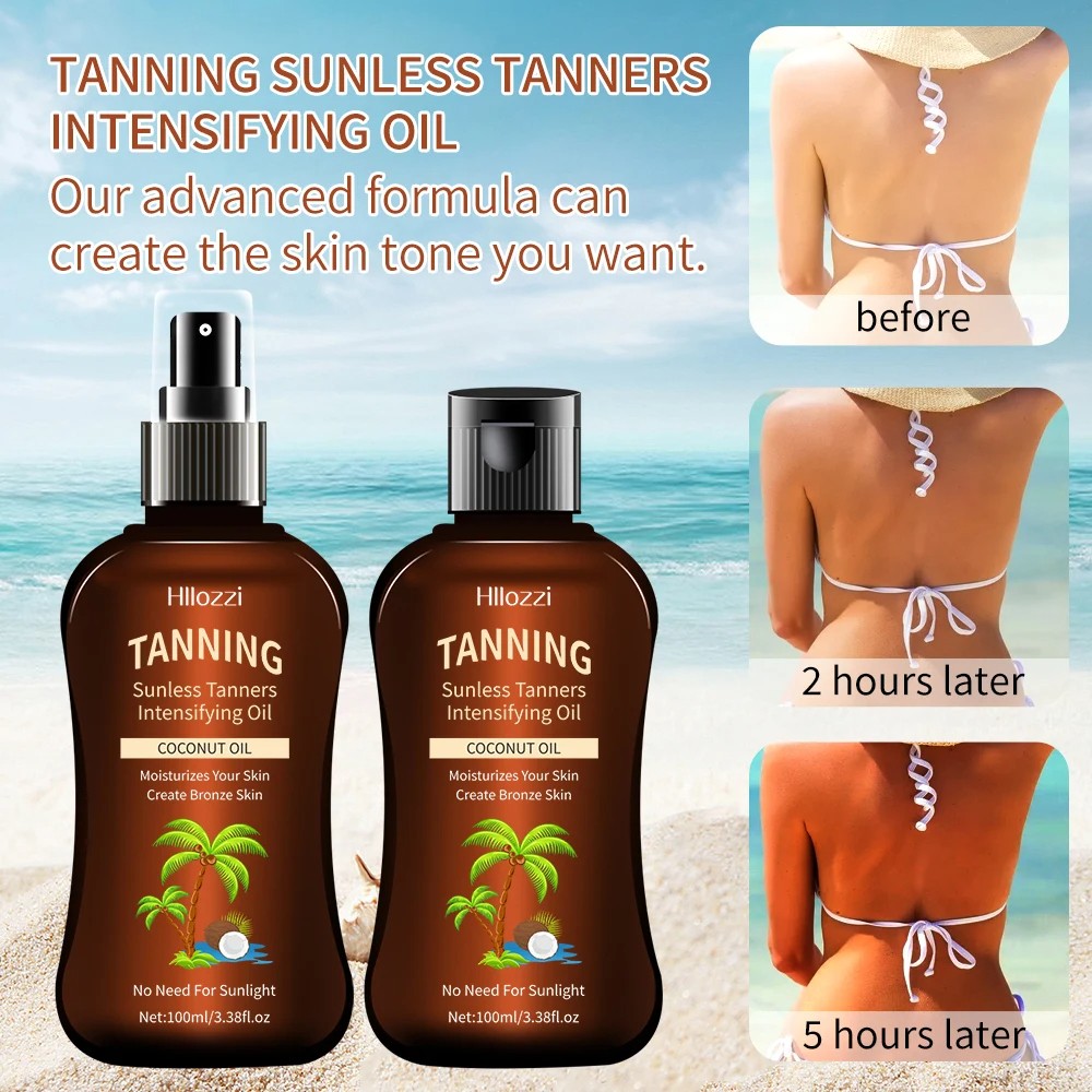 Coconut Tanning Oil – Self-Tanning, Waterproof, and Long-Lasting Hydration