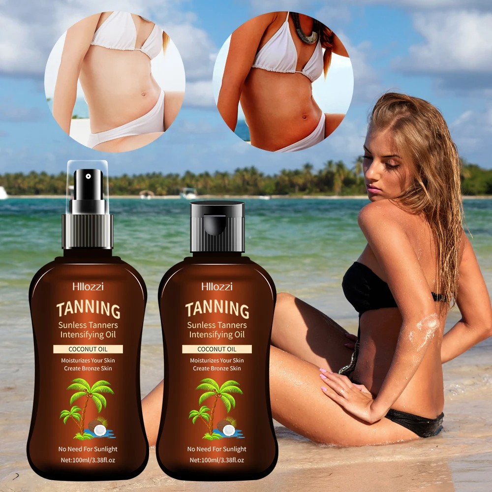 Coconut Tanning Oil – Self-Tanning, Waterproof, and Long-Lasting Hydration