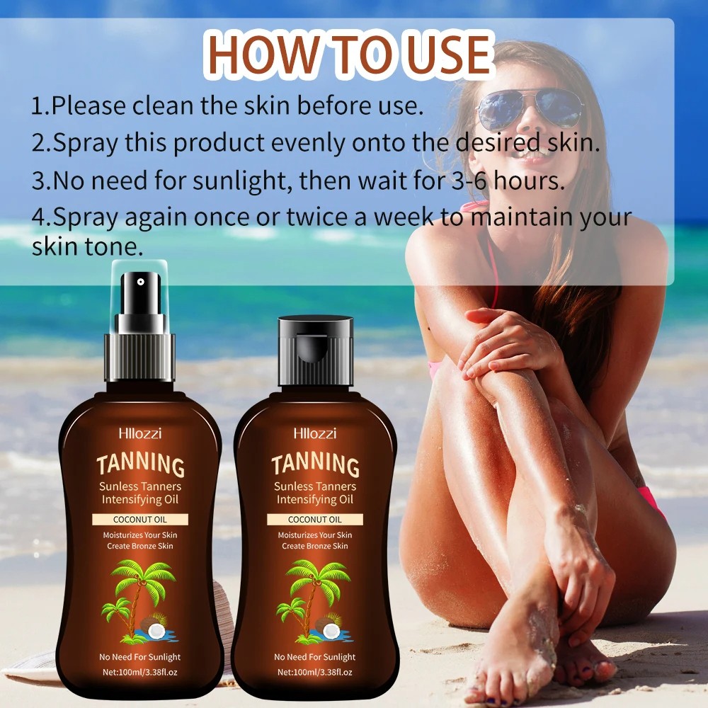 Coconut Tanning Oil – Self-Tanning, Waterproof, and Long-Lasting Hydration